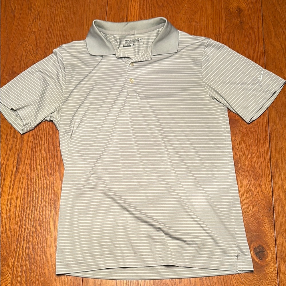 Men's Striped Polo Shirt - Light Gray